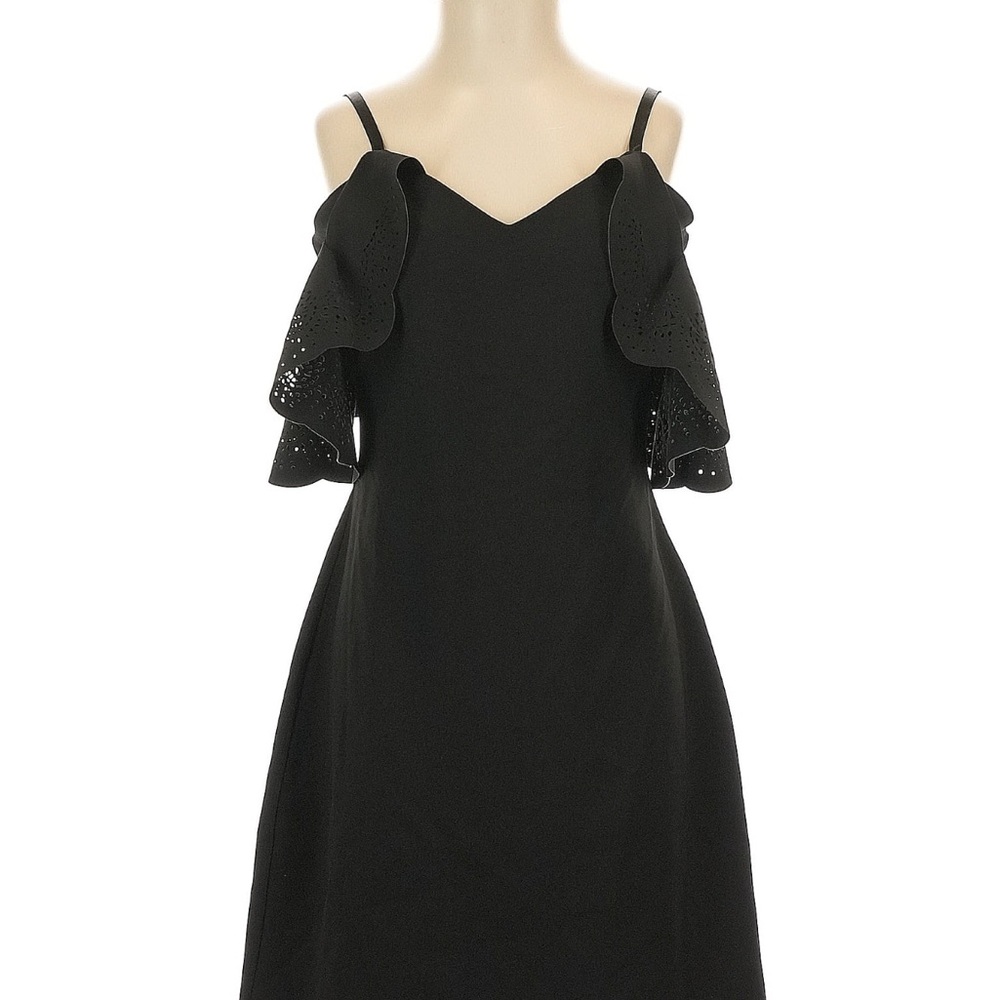 Parker Black Strapless Dress with Ruffle Details